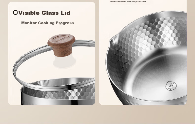 SUPOR Light Enjoy 316L Composite Steel 20cm Snow Pan Small Milk Pot JD Self-operated Stainless Steel Baby Food Pot 23