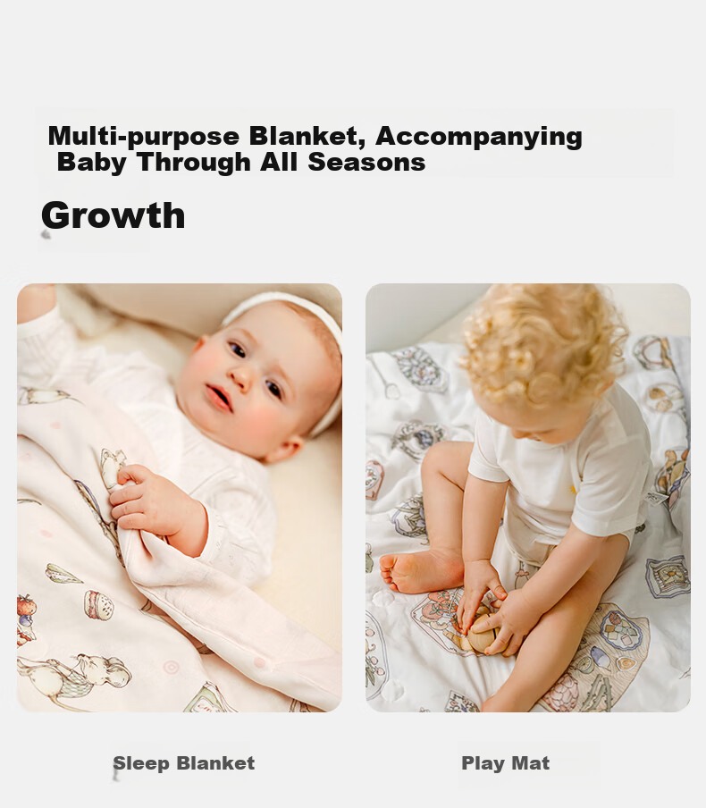 EMXEE Baby Summer Cool Quilt, Children's Blanket for All Seasons, Gauze Blanket for Newborns, Air Conditioning Quilt, Kindergarten Blanket, 120*140cm 16