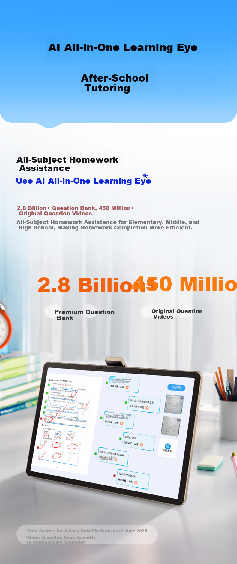 Readboy Learning Tablet T9 Eye Protection 13.2-inch Student Tablet Tutor Tablet Eye Protection English Reading Pen Primary to High School Synchronized AI Precision Learning 10+8+256GB 5