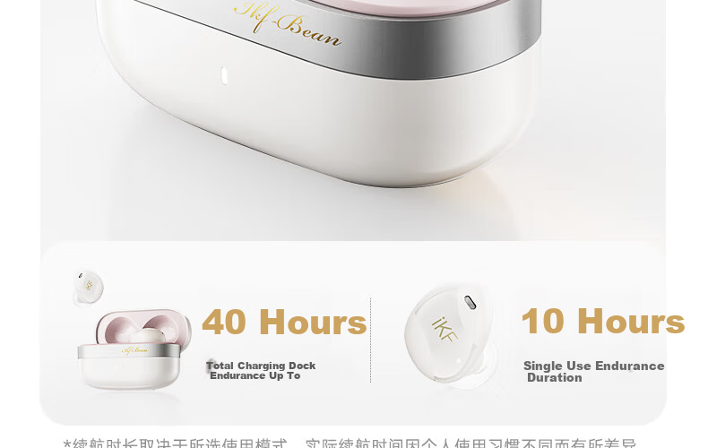IKF Loulan [Single Ear Only 4.1g] Wireless Bluetooth In-Ear Earphones Active Noise Cancelling LDAC High-Definition Decoding Bluetooth 6.0 Long Battery Life Gaming Music Sports Earbuds Beige Pink 32