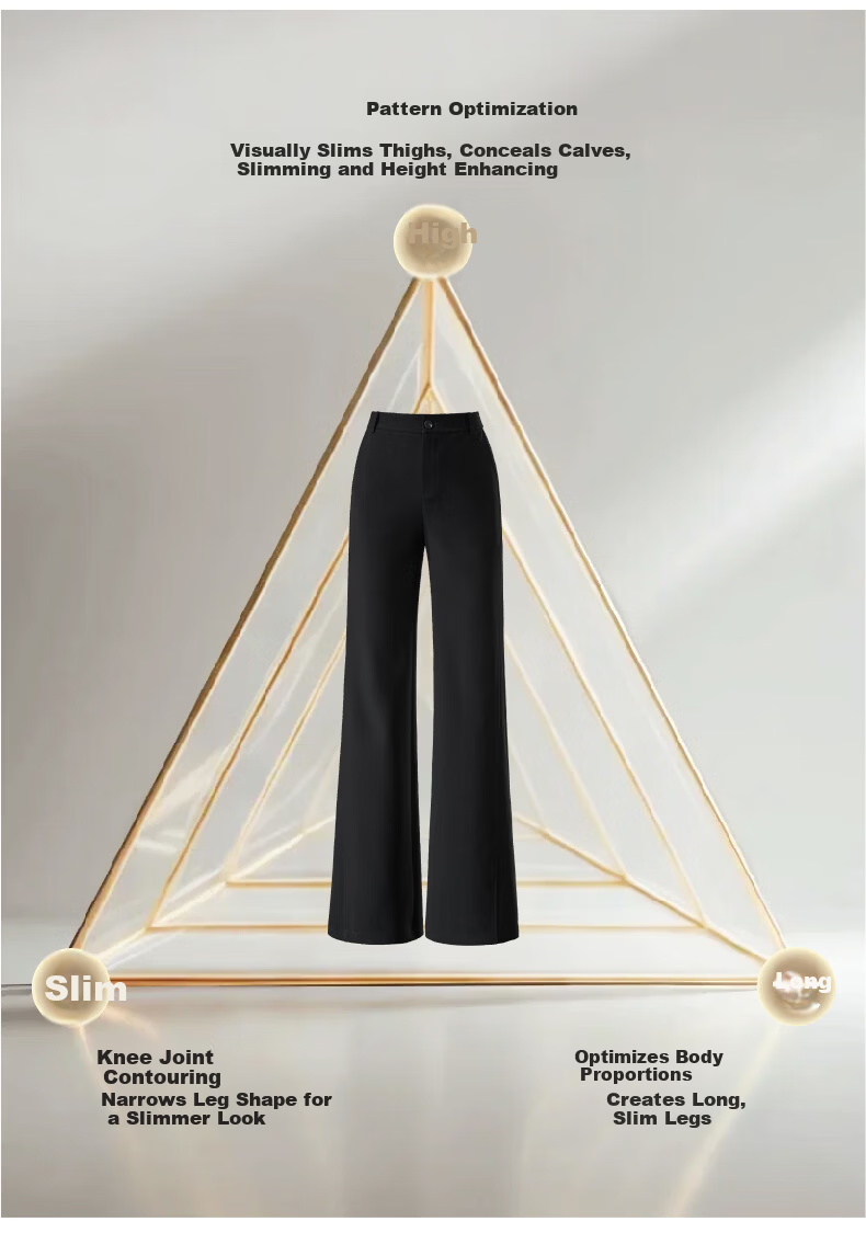 ESE-Y Women's Spring 2026 Slim Fit Stretch Office Flared Trousers Black Size 28 16