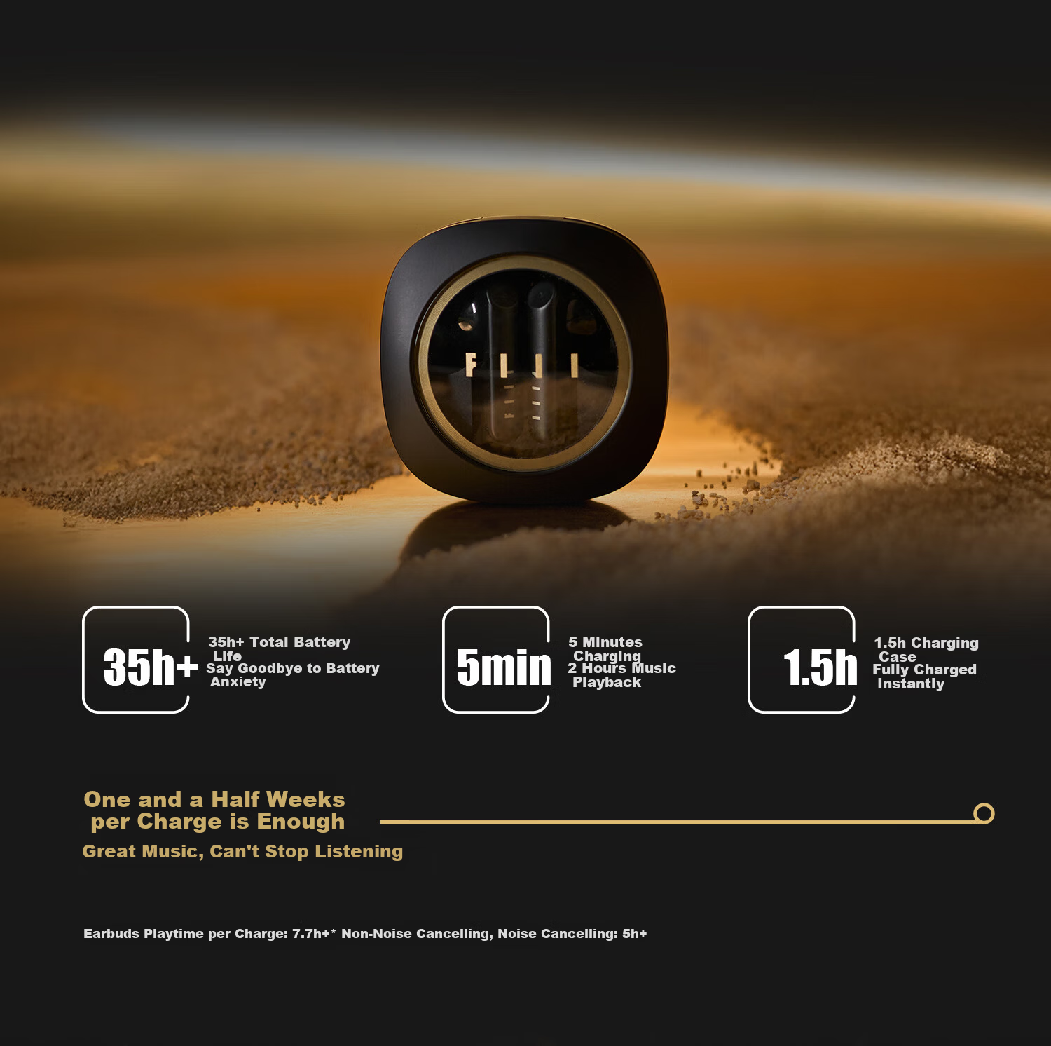 FIIL Key Pro2 All-in-One Smart Noise-Cancelling Bluetooth Earphones - 55dB Gold Standard Sound Quality, Bluetooth 6.0, In-Ear Semi-In-Ear Dual Mode Earphones for Apple Huawei, Black 8