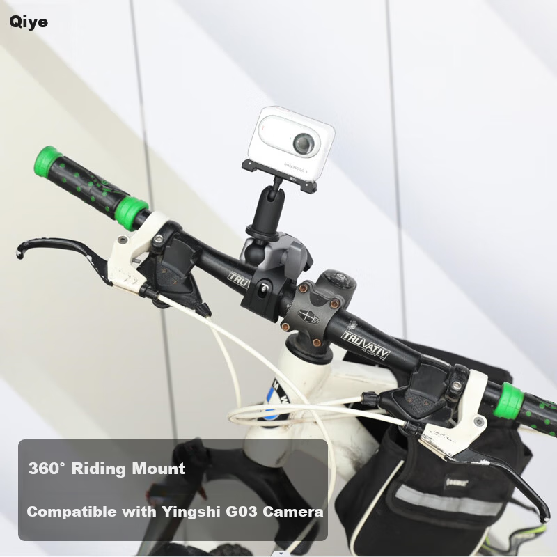 Qiye Cycling Mount Base Compatible with Insta360 GO3S Thumb Camera GO 3S Sports Go3S Handlebar Clamp Accessories for Motorcycle Electric Bicycle