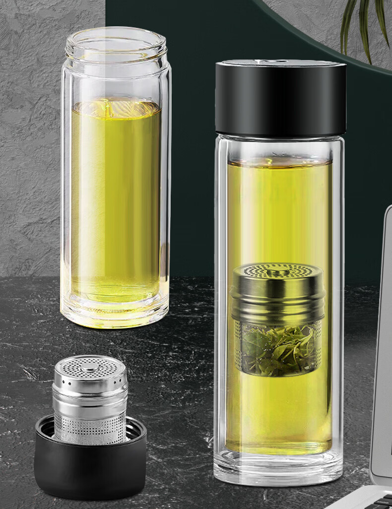 Fuzao Tea Separation Cup Magnetic Spring Brewing Magnetic Glass Water Cup Men's Double-Layer Anti-Scald Portable Car-Use High-Temperature Resistant 4