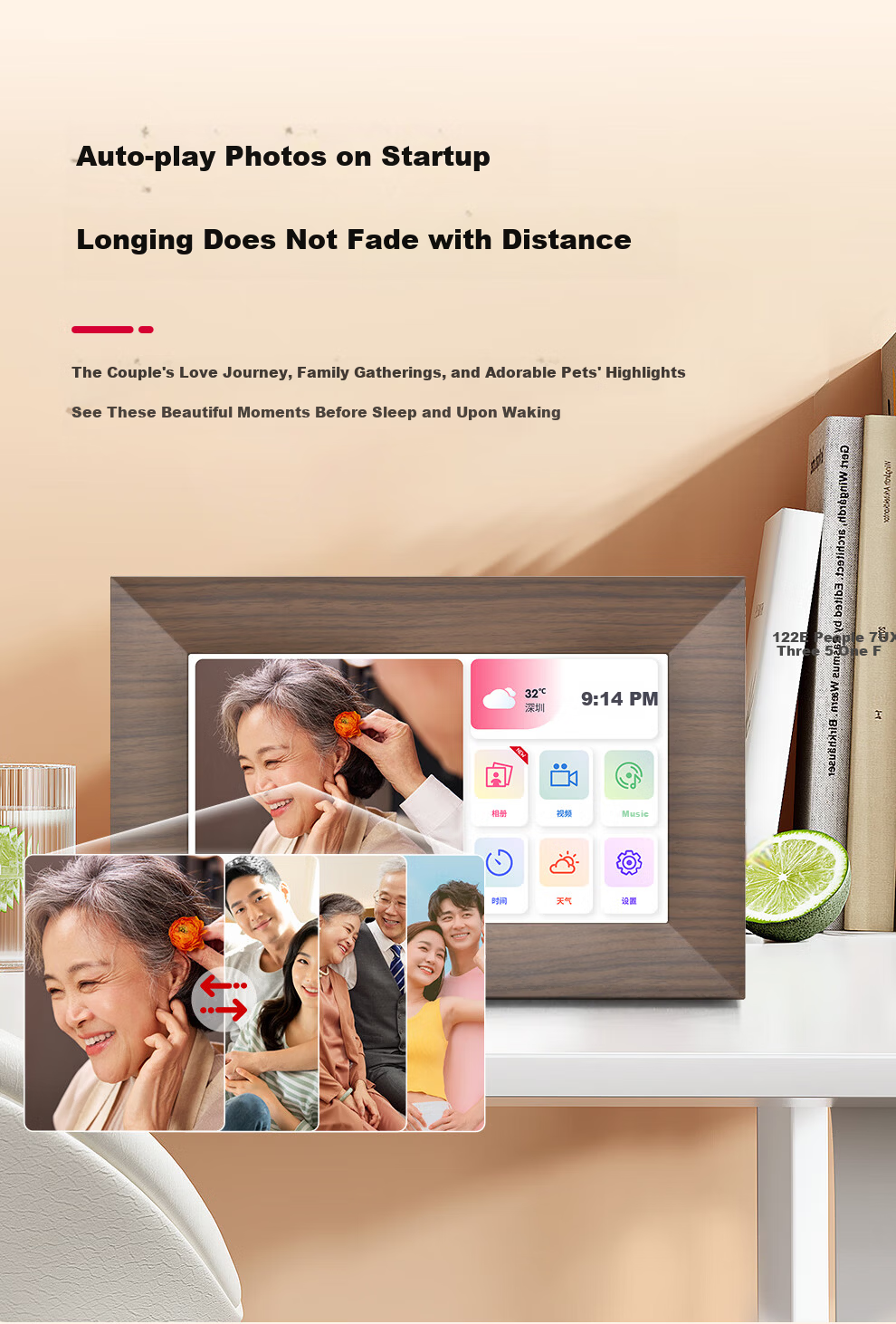 THOMSON 7-Inch Family Sharing Digital Photo Frame Smart HD Cloud Frame Photo Video Music Player Gift 7001P 4