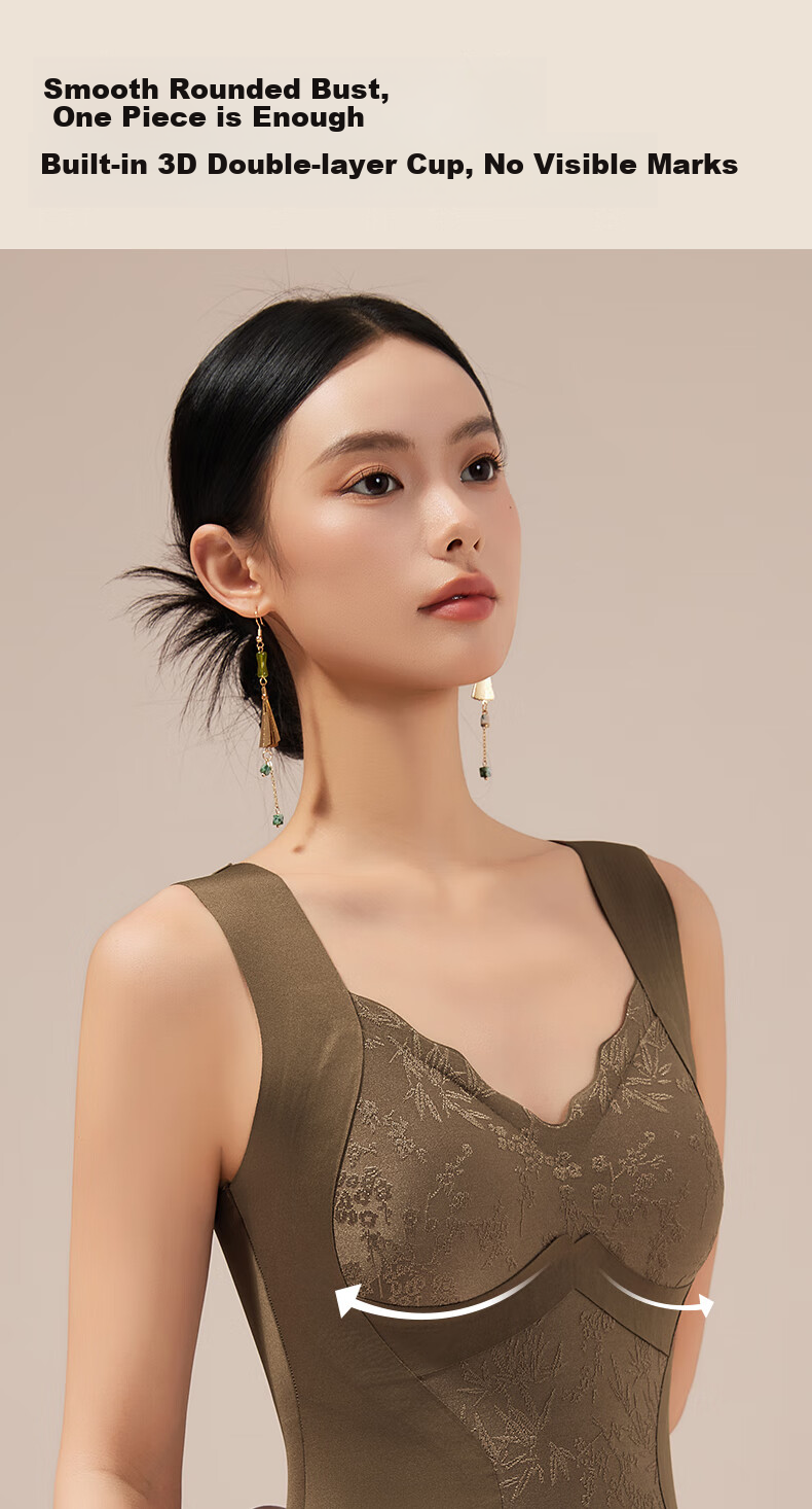 Herbal Original Warm Vest with Chest Pad for Women New Chinese Style National Wind 10A Antibacterial Camellia Fragrance Ginger Essence Shaping Heated 6