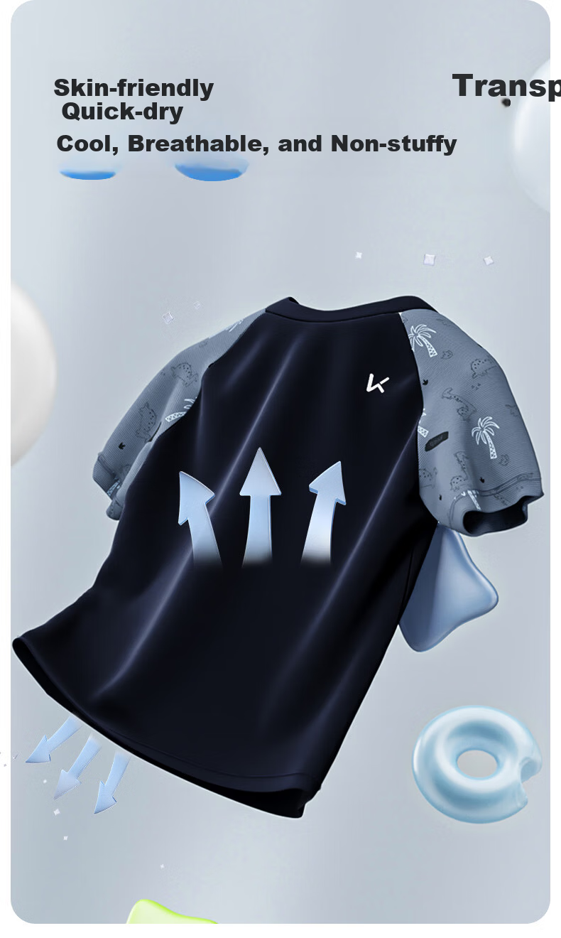 Keep Boys' Swimwear Kids Children's Swimming Suit Large Child Youth Two-Piece Thermal Spa Set Black 160 6