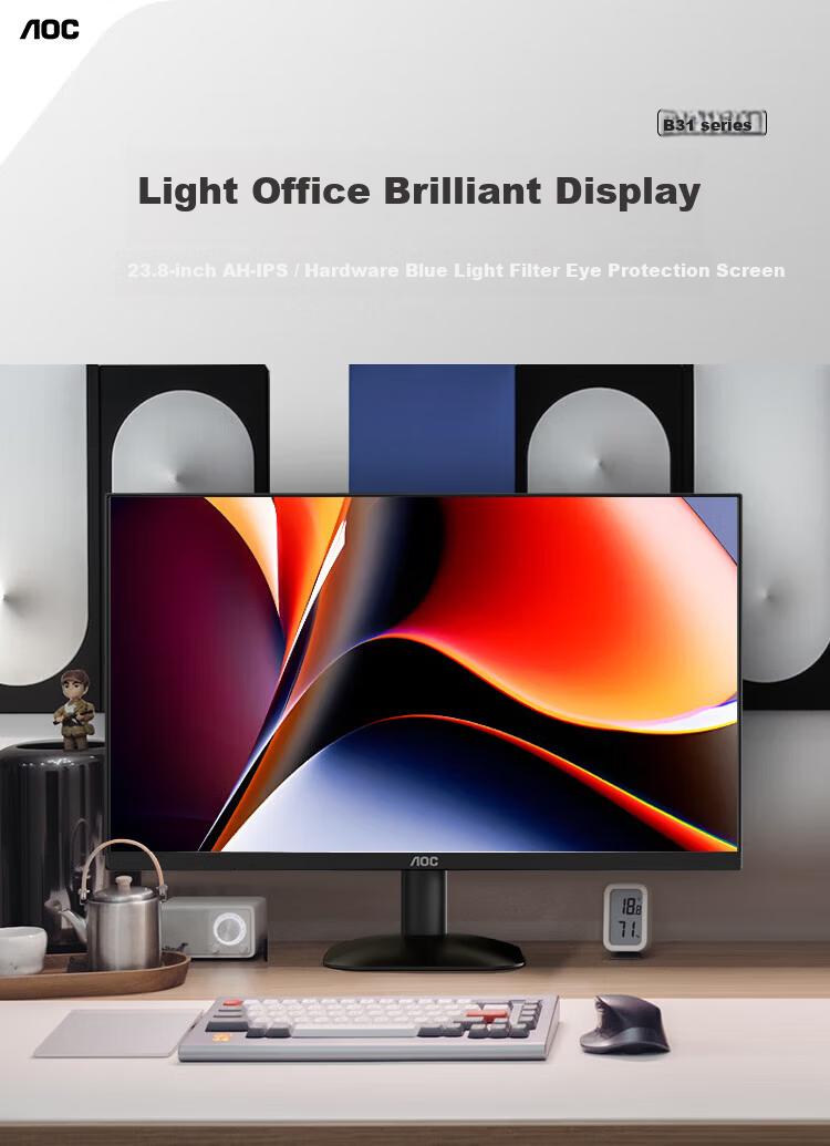 AOC Monitor 27 Inch IPS HD Screen 120Hz Eye-Care Low Blue Light Desktop Computer Display 27B31H 1