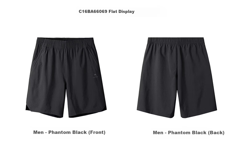 CAMEL Quick-Dry Men's Sports Shorts Ice Cooling Sun Protection Antibacterial Running Pants C16BA6L6069 Phantom Black L 15