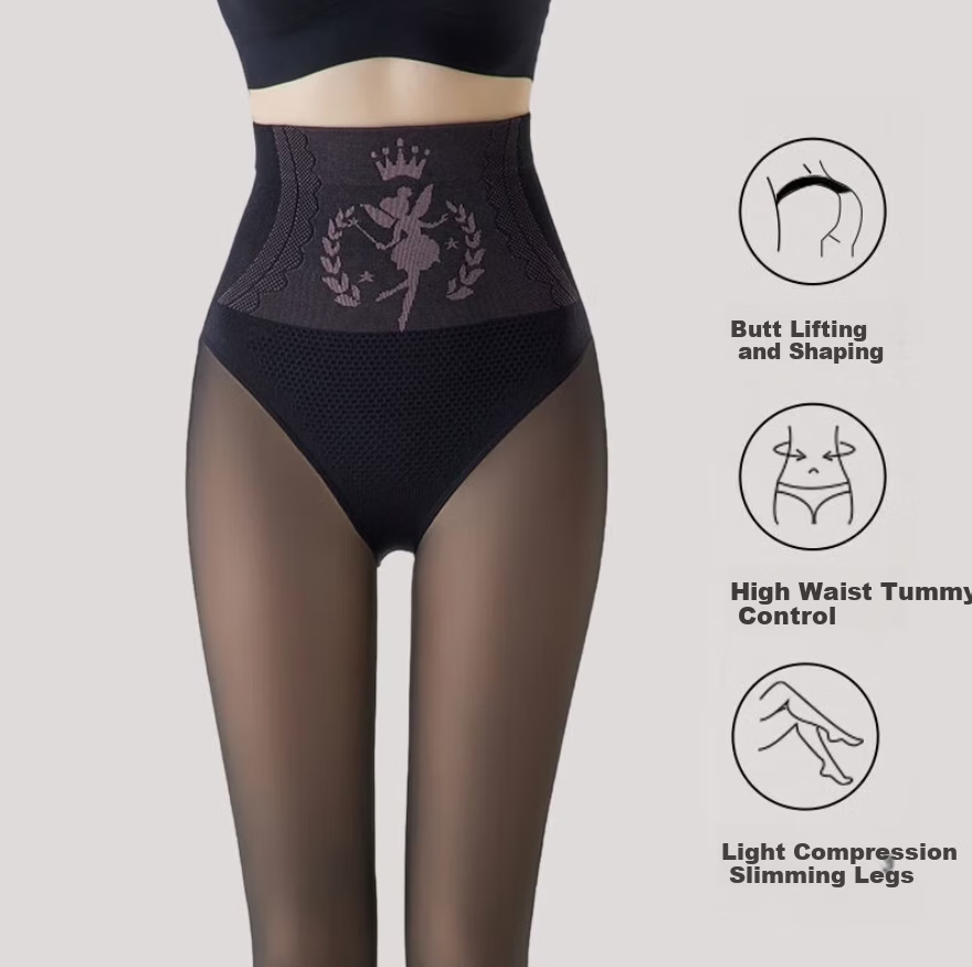La Chapelle Sheer Leggings for Women Autumn Winter Nude Feeling Tummy Control Hip Lift Warm Black Shiny Stockings Premium Hosiery 3