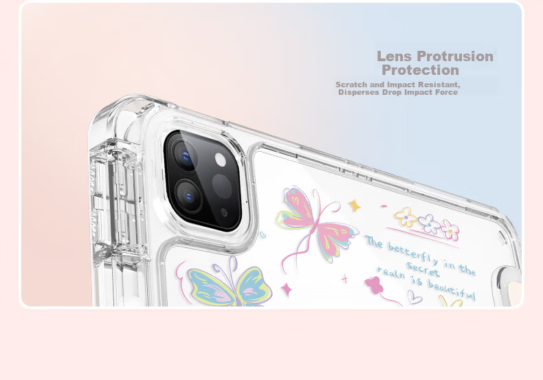 Kelimann iPad Air 8/7/6 Tablet Case 11-inch Protective Cover 2026/25/24 Shockproof Cooling Acrylic Pen Slot Rotatable Unisex - Starry Cat 7