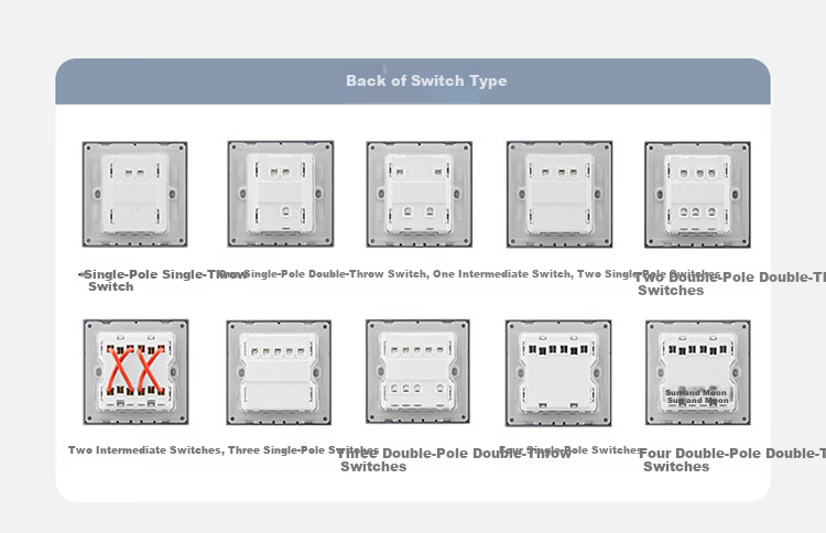 BULL G60 Series Four-Gang Single-Control Switch Ultra-Thin Large Panel Switch G60K411 Phantom Gray 7