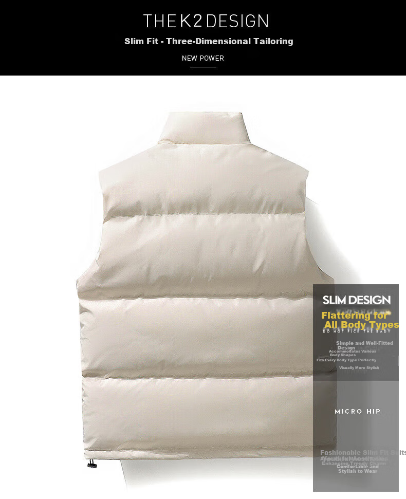 Mianzhi Men's Sleeveless Cotton Vest for Autumn And Winter, Casual Versatile Stand-Collar Solid Color Jacket, Black, Size L 3