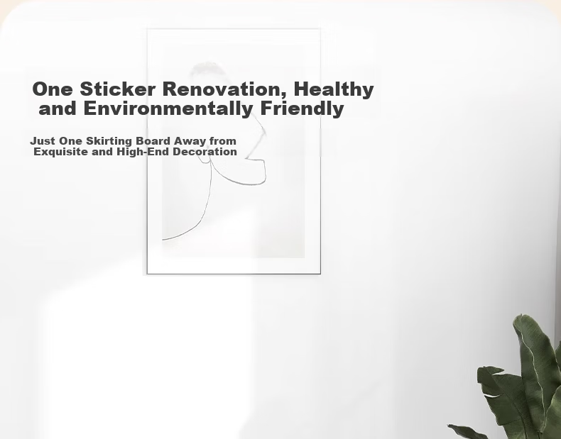 Oumai Self-Adhesive Thickened PVC Skirting Board Baseboard Window Sill Door Frame Decorative Wall Corner Strip Mesh Black 8*60cm 5pcs 3