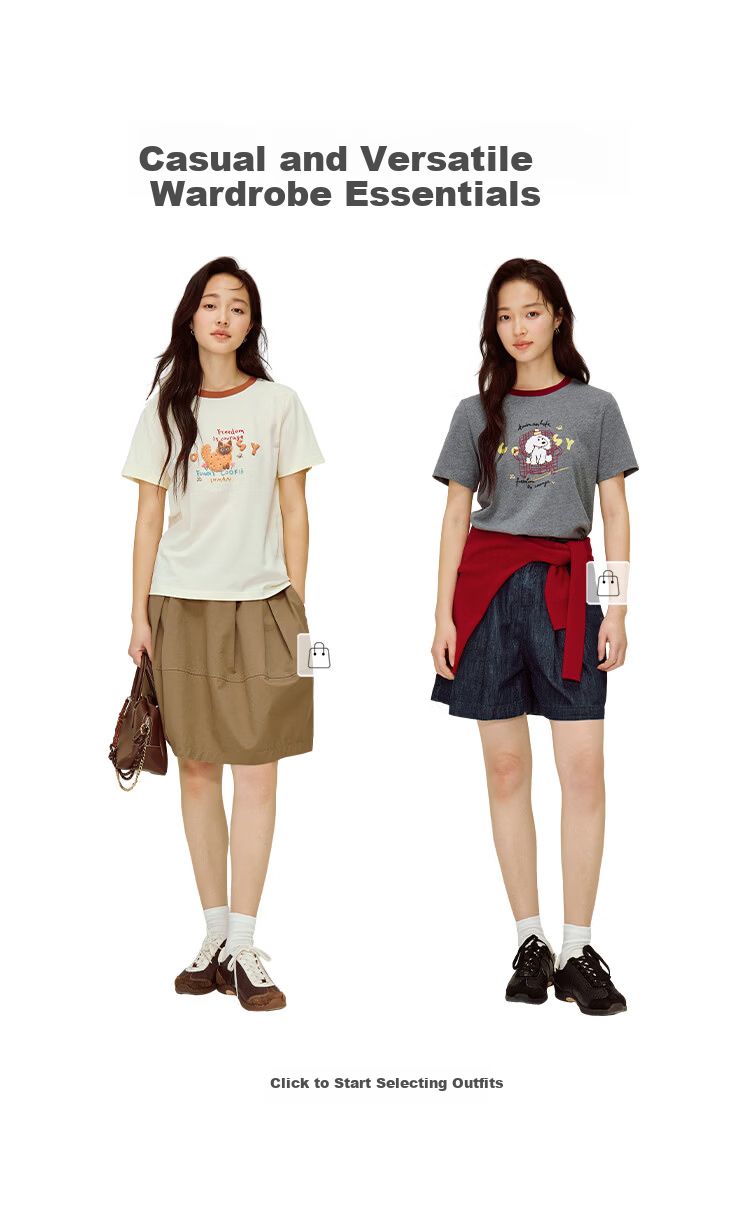 INMAN INMAN [Runway Style] Floral Contrast Color Round Neck T-Shirt, Summer Women's Regular Shoulder Short Sleeve Top, Dark Floral Gray, Size S 12