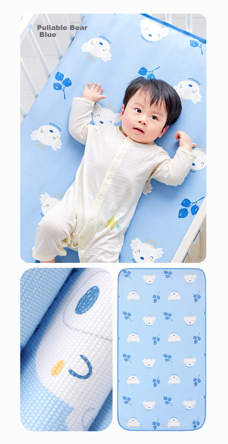 PurCotton Baby Printed Antibacterial Cooling Mat Summer Breathable Sweat-Absorbent Cotton Children's Mattress 65×120cm Starry Sea Dream 13