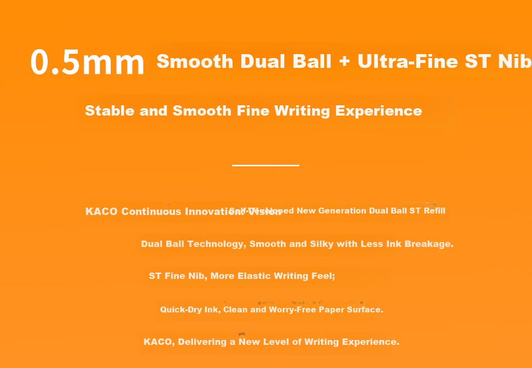 KACO Fanta Collaboration Black 0.5mm Retractable Unisex Pen Student Use Quick-Dry Signature Pen High-Value Water Pen Large Capacity Carbon Pen Peach - Single Black 6