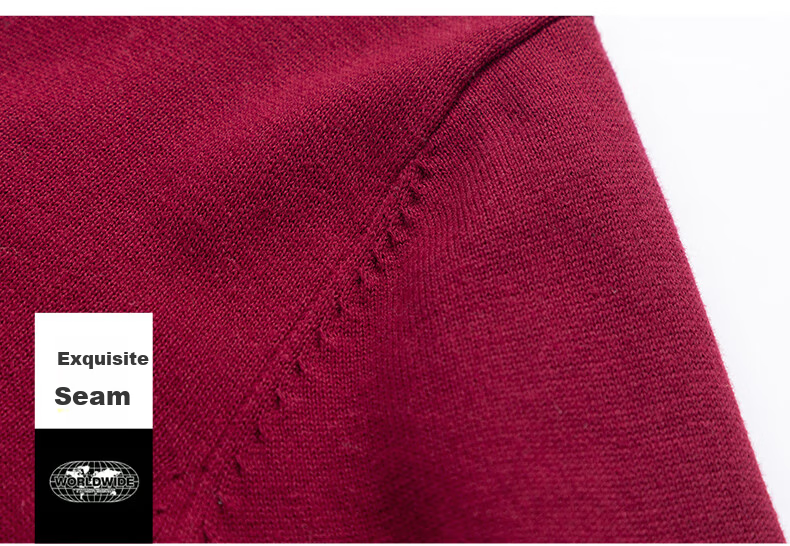 Miiow Men's Sweater Autumn Winter Casual Versatile Non-Wool Mid-High Collar Knitwear Business Pure Cotton Warm Base Shirt 10