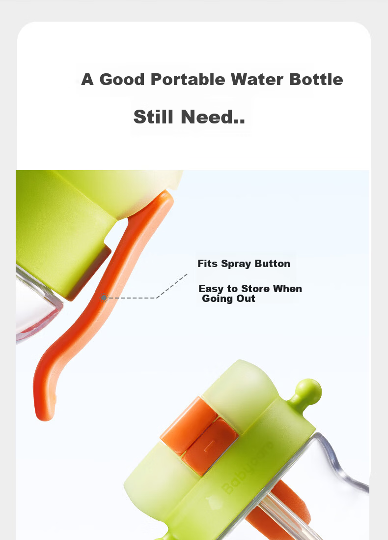 Babycare Children's Straw Cup Large Baby Spray Cooling Kindergarten Anti-Fall Portable Water Bottle 500ml School Use 21