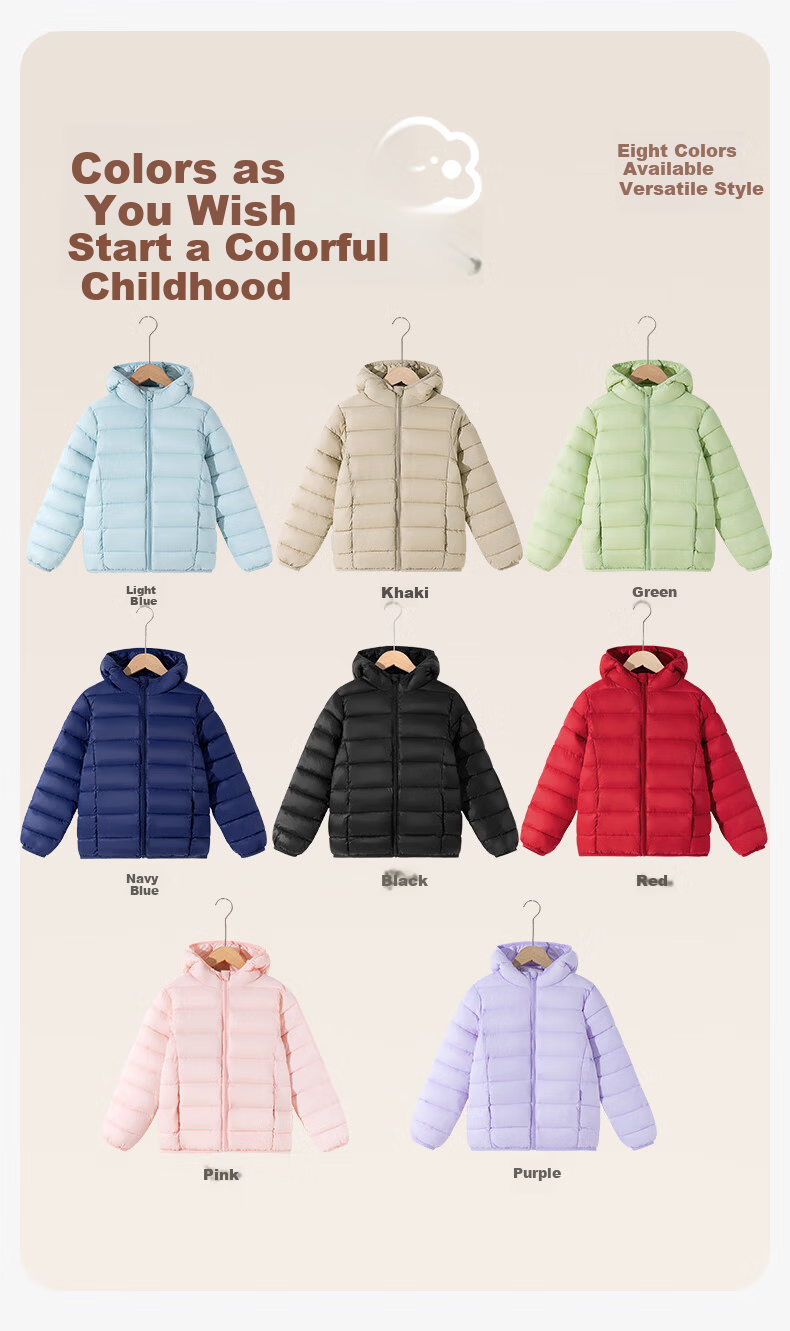 Baleno Kids Cotton Jacket 2025 Winter New Lightweight Hooded Cotton Coat for Boys and Girls Warm Inner Lining 6