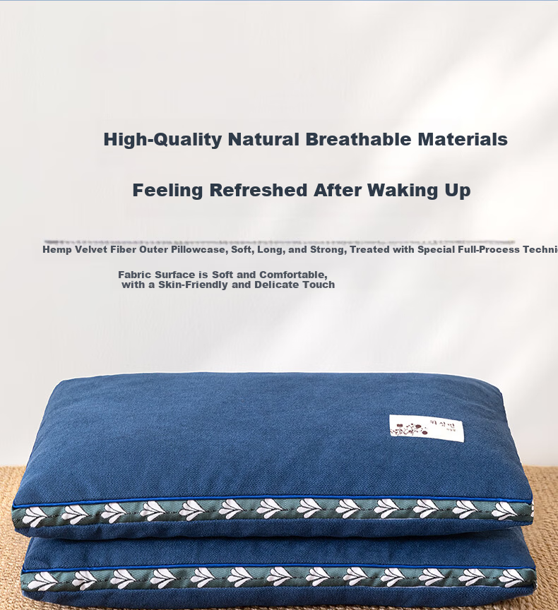 CROWN Buckwheat Pillow Pure Cotton Class A 100% Buckwheat Hull Neck Support Pillow Core for Deep Sleep Pair of 2 6