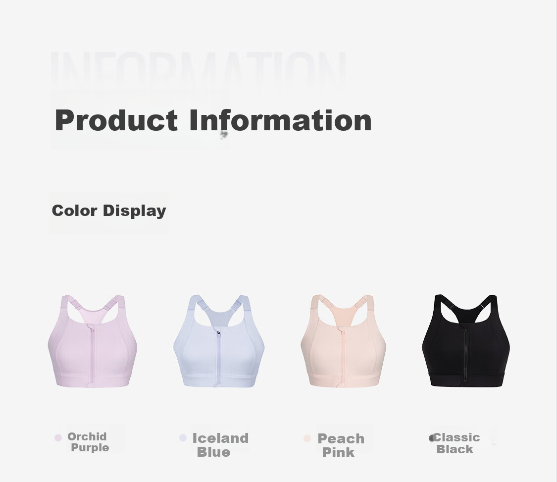 Keep Front Zipper High-Impact Sports Bra for Women Running Fitness Training Yoga Seamless Cup Anti-Sagging 25