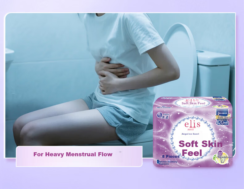 Elis Angel Cotton Soft Extra Long Night Sanitary Pads 420mm 24pcs JD Self-operated Skin-friendly Breathable 8