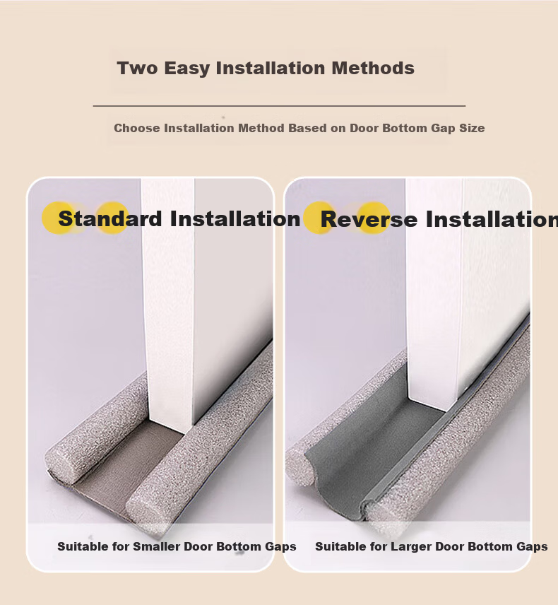 Xiruo Door Gap Sealing Strip, Bedroom Bottom Draft Stopper, Soundproof Windproof Strip, Insect Barrier, Windproof Device, Insulation Strip, No Adhesive Required 7