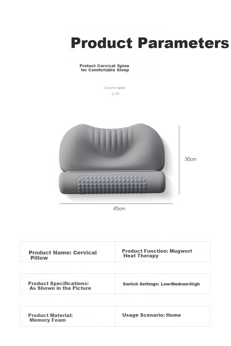 Jingyan Memory Foam Pillow Adult Sleep Aid Neck Support Cervical Pillow for Cervical Spondylosis Deep Sleep Mugwort Heat Therapy Cervical Pillow 15