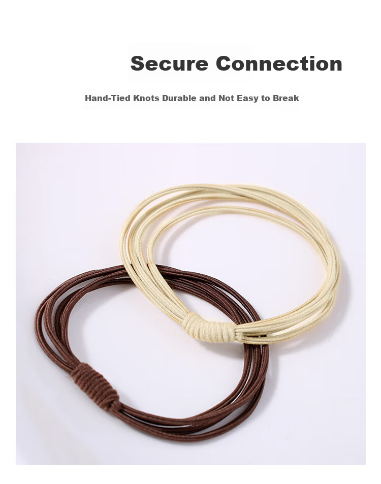 Meifuyu High Elasticity Four-Strand Thin Hair Ties 20 Pieces Elastic Hair Bands Hair Ropes MF8522 6