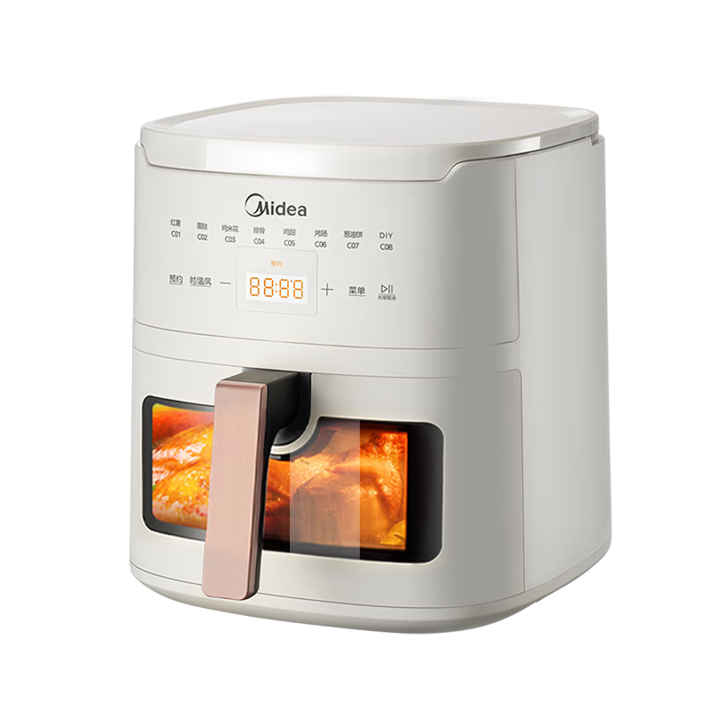 Midea Air Fryer, Home Small Steaming And Baking All-In 5.3L Visible 2026 New Model No-Flip [Price Protection 618], Three-Speed Wind Control Oven KZC5383D