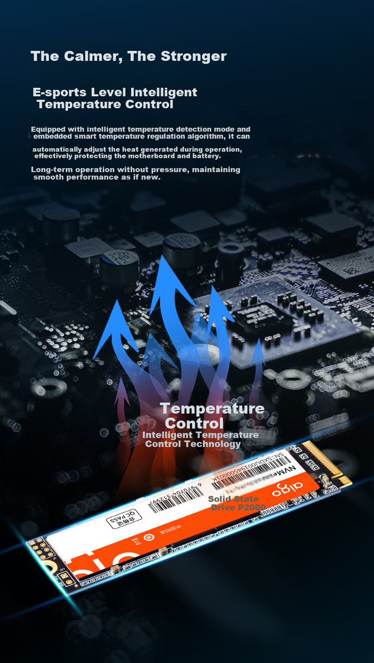 Aigo 512GB SSD Solid State Drive M.2 Interface NVMe Protocol PCIe 3.0 High-Performance Controller Compatible with Desktop And Laptop P3000 Read Speed 3400MB/s 5