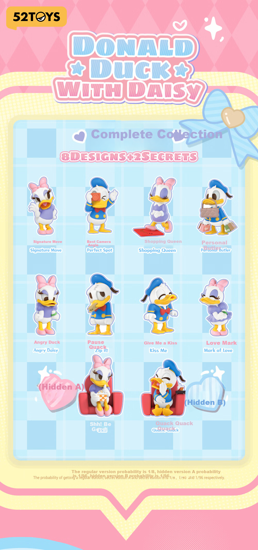 52TOYS Donald Duck and Daisy Duck Blind Box Figurine Toy Set of 8 Birthday Gift 12