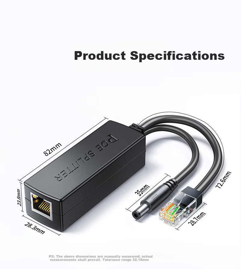 SAMZHE POE Repeater One-to-Two 100Mbps Switch Camera Network Repeater Extender 1 In 2 Out Home Surveillance Network Power Splitter ZXQ-01B 9