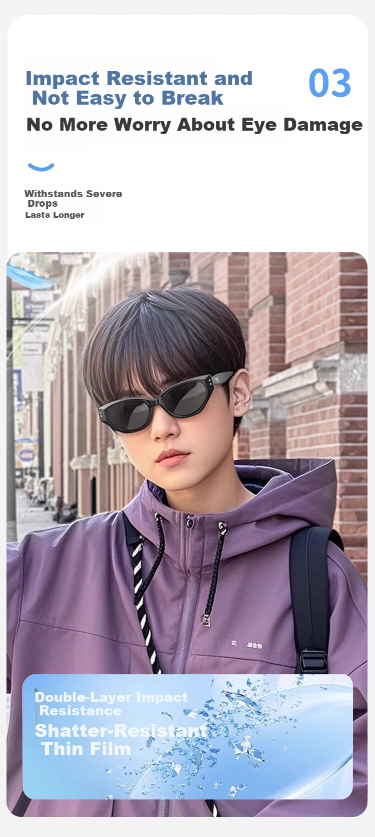FENCHI Cat Eye Kids Sunglasses Boys Stylish Large Kids New Polarized UV Protection Girls Baby Sunglasses 6