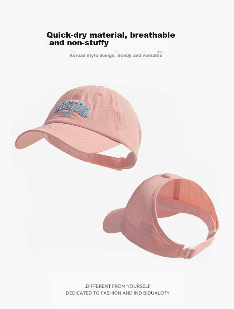 Ousen Kids Lightweight Baseball Cap Girls 3-6-12 Years Open-Top Hat Korean Style Quick-Dry Sunshade Outdoor Sports Casual 2