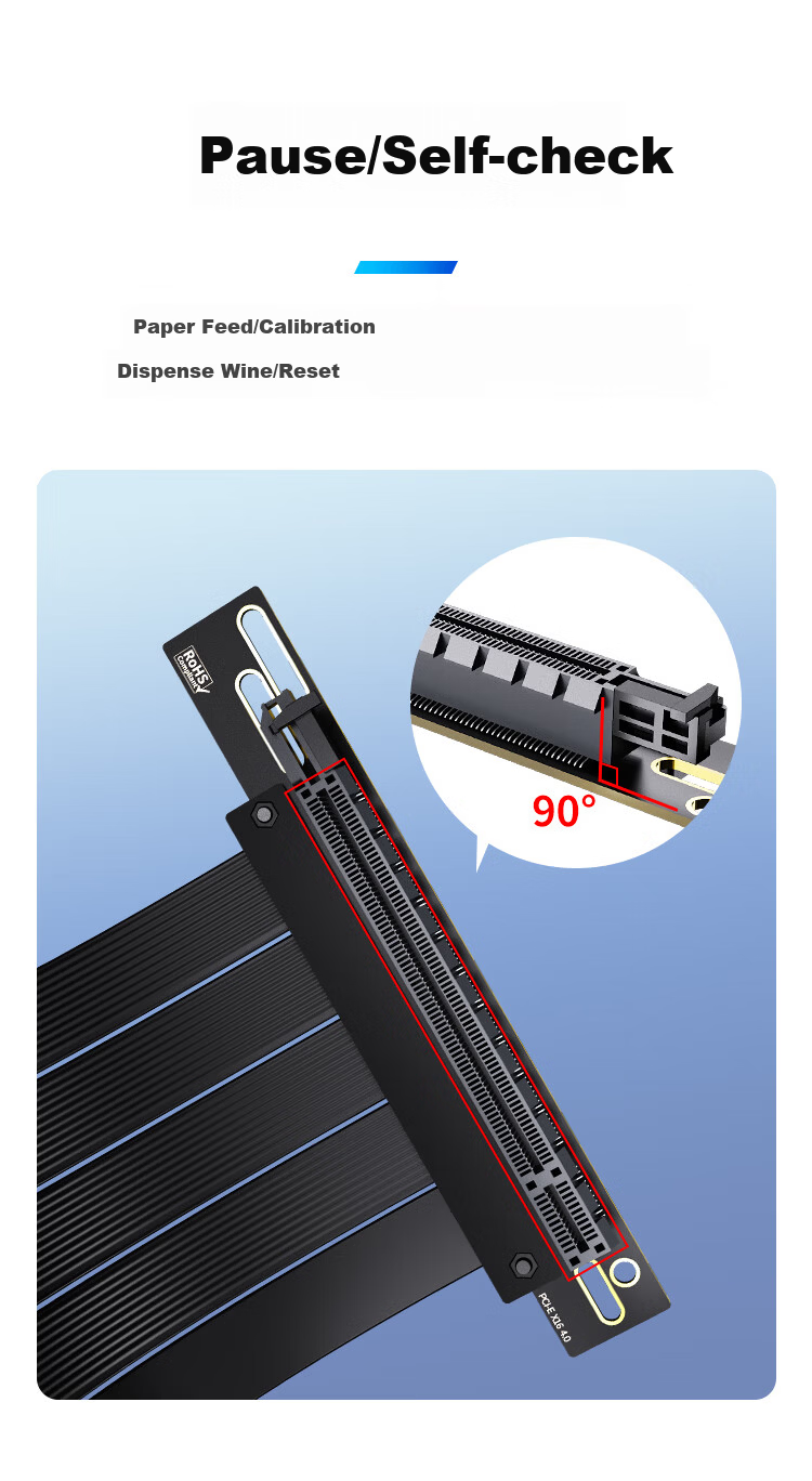 NVV PCIe 4.0 GPU Extension Cable 240mm Flexible 90-Degree Vertical Graphics Card Riser PCIe X16 Extension Cable NZ-L40-X16-20 4