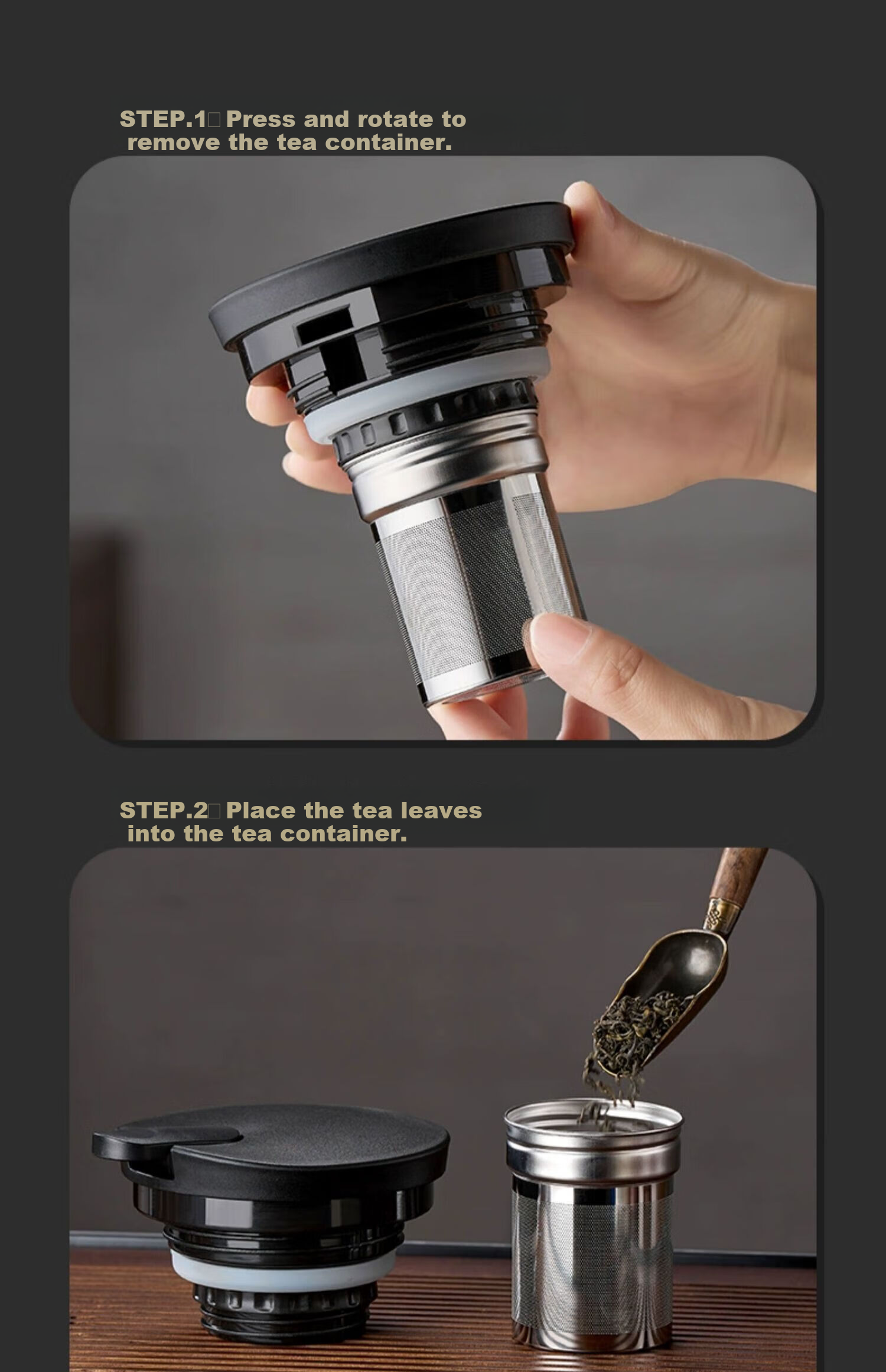 TIANXI Stainless Steel Large Capacity Insulated Tea Brewing Pot with Filter for White Tea and Steeping 15