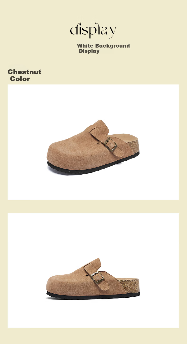 Daphne Birkenstock Women's Summer 2026 New Slip-On Popular Small Height Increase Genuine Leather Outdoor Half Slippers 10