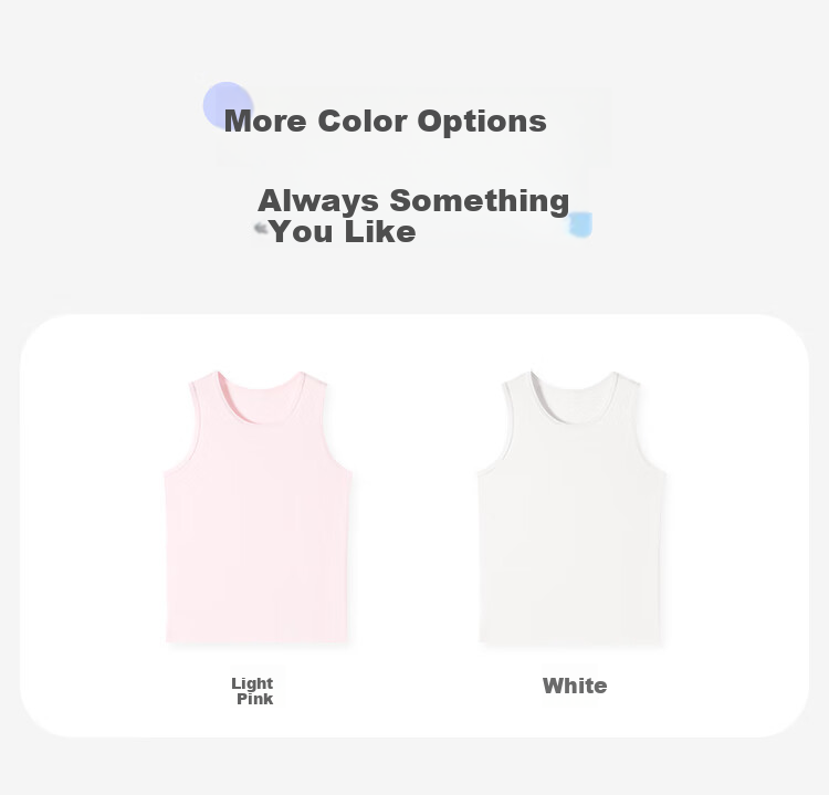 Jiusuiban Children's Vest Girls' Four-Season A-Class Antibacterial Wide Shoulder Base Shirt Student School Uniform Anti-Exposure Mid-Length Underwear 8