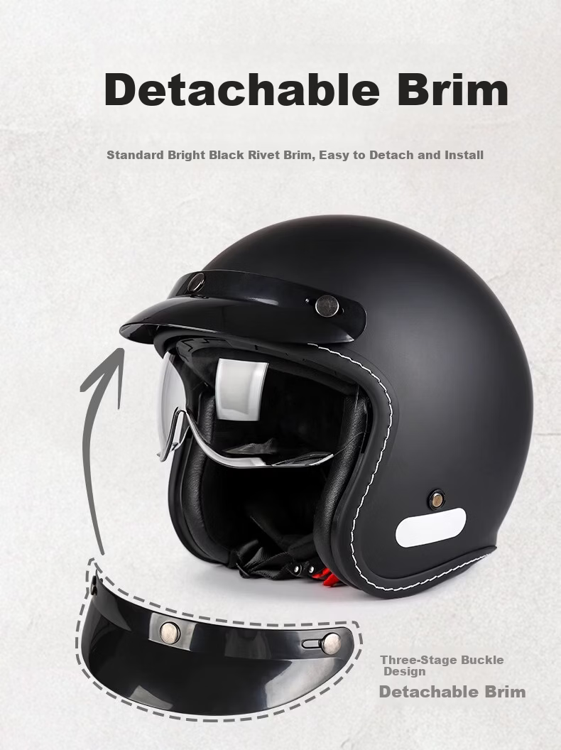 VGV 3C Certified Motorcycle Helmet Unisex Half Helmet Summer Bluetooth Retro Motorbike 4/3 Helmet Pearl White XXL 10