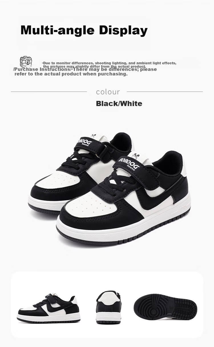 BOBDOG House Boys' Summer Casual Shoes Versatile Kids' Sneakers Mesh Running Shoes 603562009 Black/White Size 31 6
