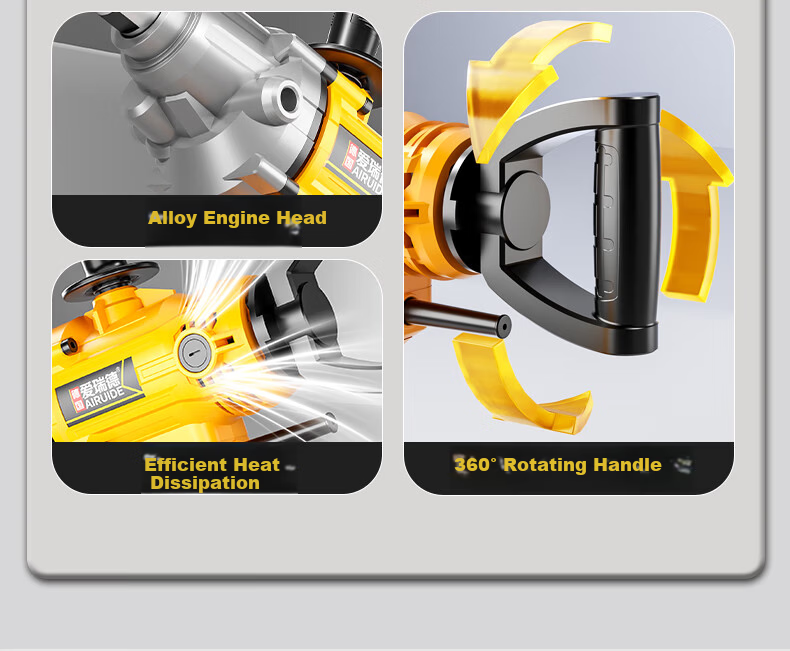 Aired Diamond Drill Mixer Putty Powder Paint Electric Cement Mortar Plastering Machine Power Tool 6