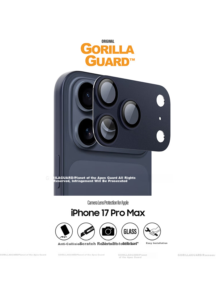 Ape Guard HD Full Coverage Lens Protector for Apple iPhone 17 Pro Max AR Anti-Reflective Ultra-Thin Alloy Tempered Glass Screen Protector Orange 9