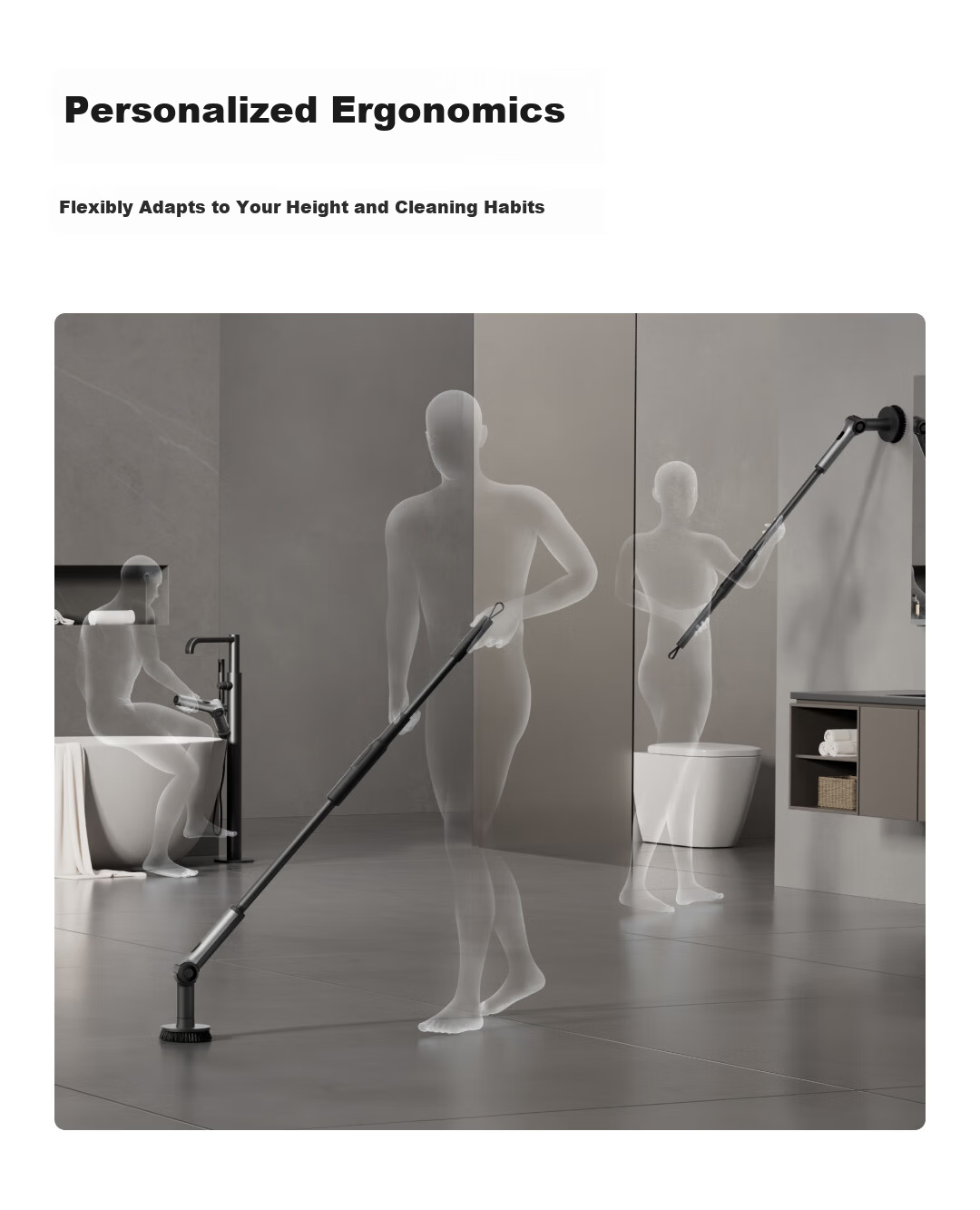 HOTOHOTO Max Whole-House Electric Cleaning Brush Smart Home Waterproof Body Stepless Adjustment Magnetic Head Gift 11