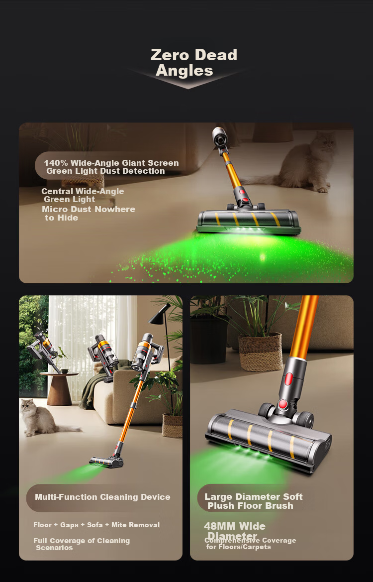 Puppy S005 Ultra Self-Dust Collection Cordless Handheld Vacuum Cleaner High Suction Power for Home【10S Quick Dust Collection 100 Days No Dust Emptying】Suitable for Pet Hair and Mattress Mite Removal 6