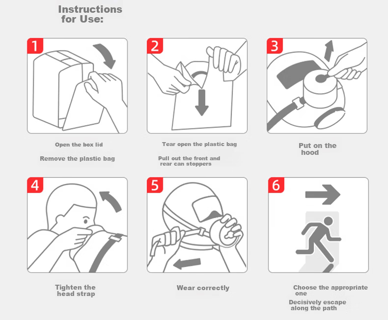 Xinghua'an Children's Silicone Glow-in-the-Dark Firefighting Gas Mask Smoke Protection 3C Escape Respirator 17