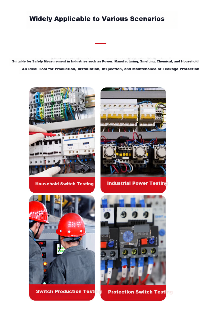 DELIXI ELECTRIC Leakage Protection Switch Tester with Voltage and Loop Resistor, Leakage Current Measurement 10-500mA 9
