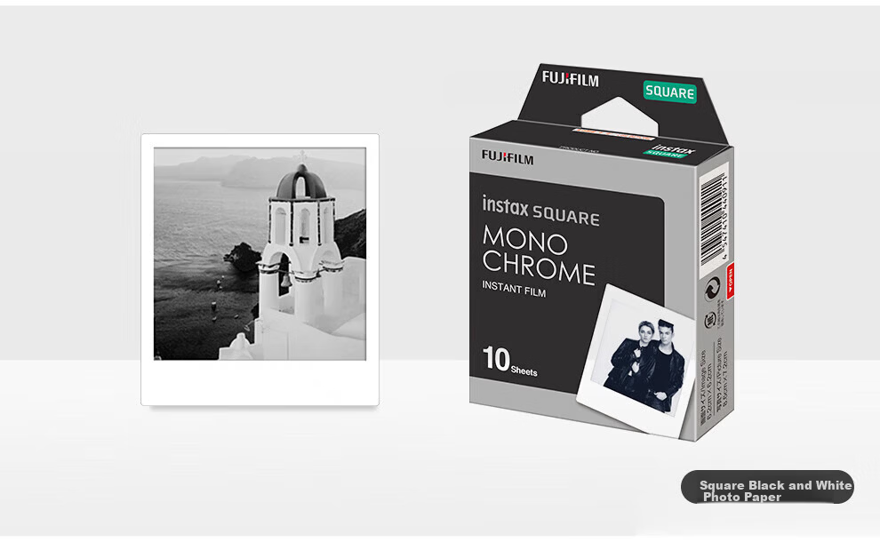 FUJIFILM Instax SQUARE SQ1/SQ40 Instant Camera Square Format 520 Gift SQ1 4x4 Film Black and White Retro Overseas Version 6