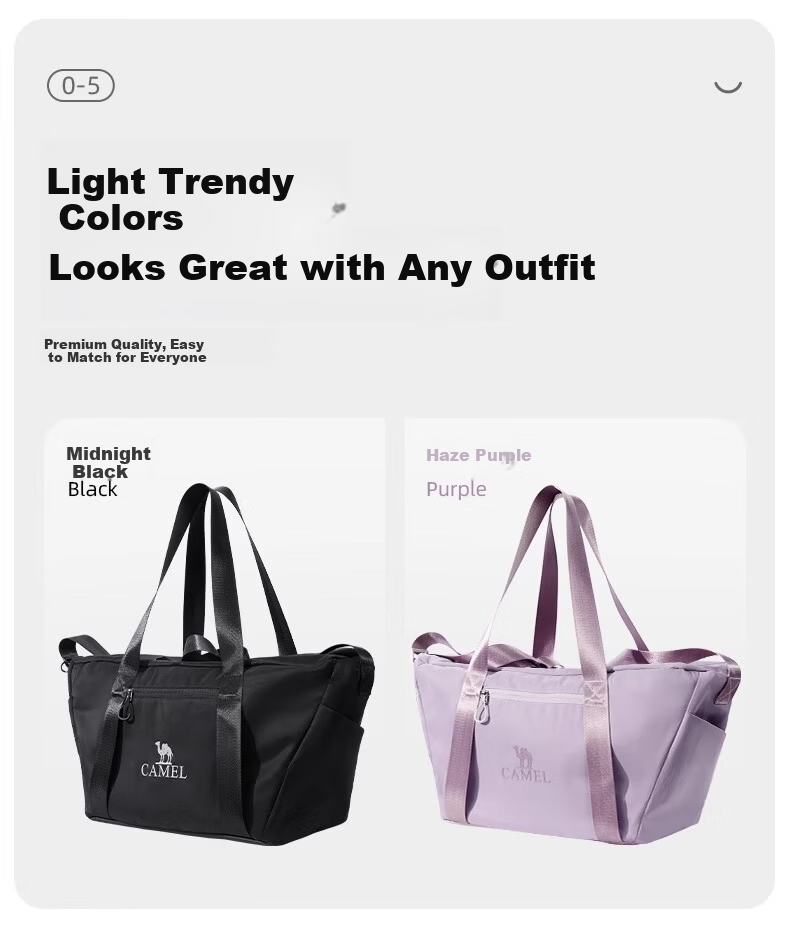 CAMEL Large Capacity Travel Bag Carry-on Tote Gym Shoulder Crossbody Bag 575B67L3022 Haze Purple One Size 8